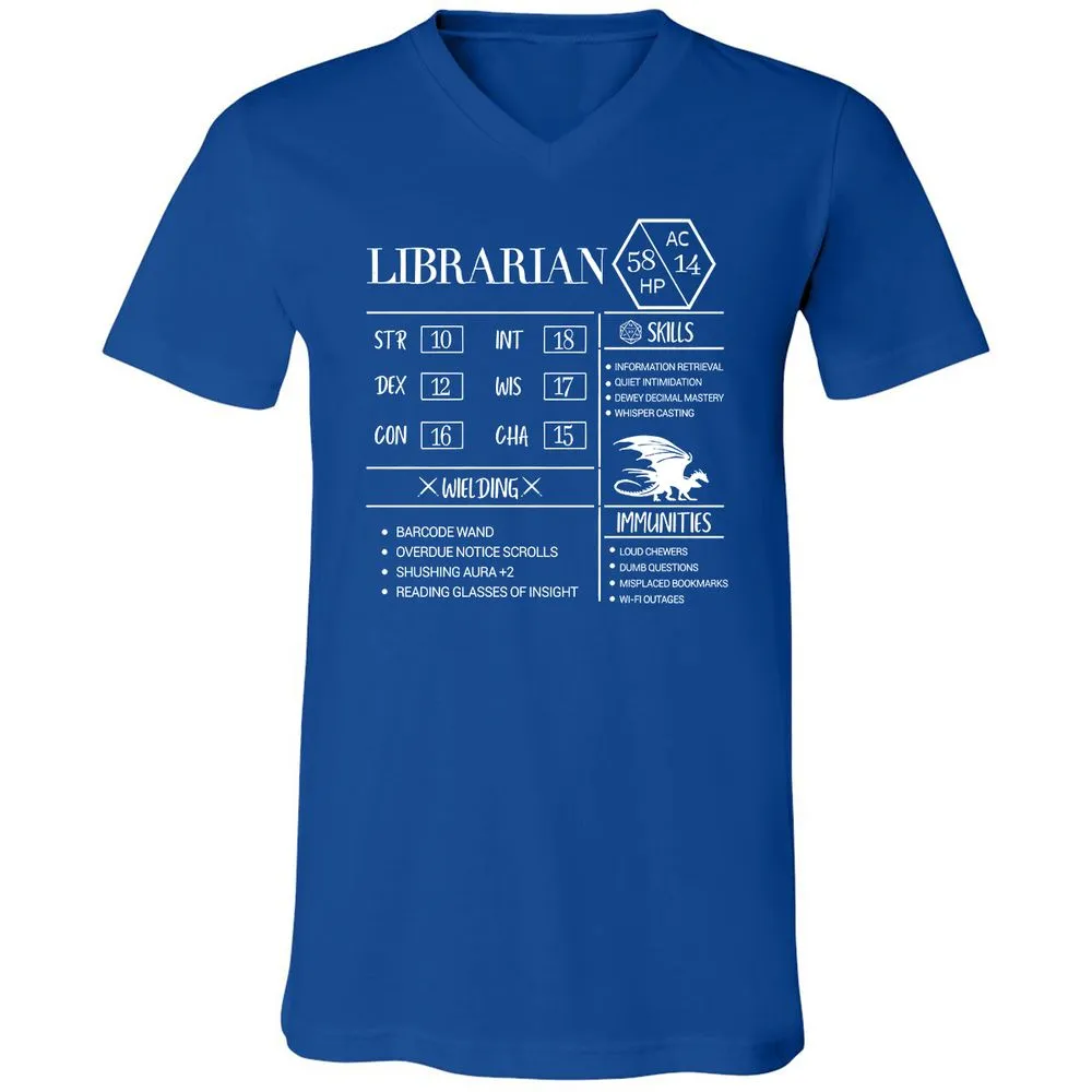 Librarian New Unisex V-Neck T-Shirt - True Royal - 4