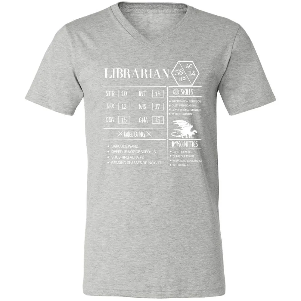 Librarian New Unisex V-Neck T-Shirt - Athletic Heather - 7