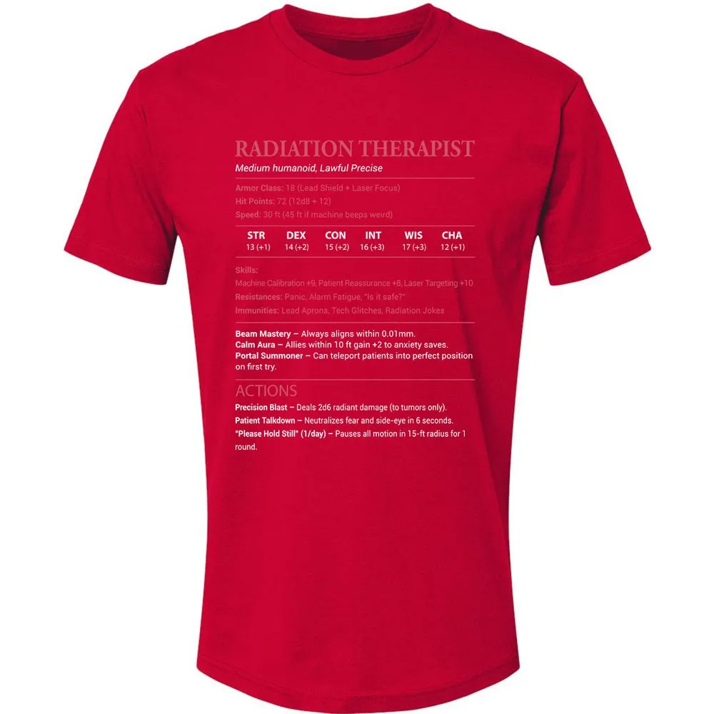 Radiation Therapist Premium Unisex T-Shirt - Red - 6