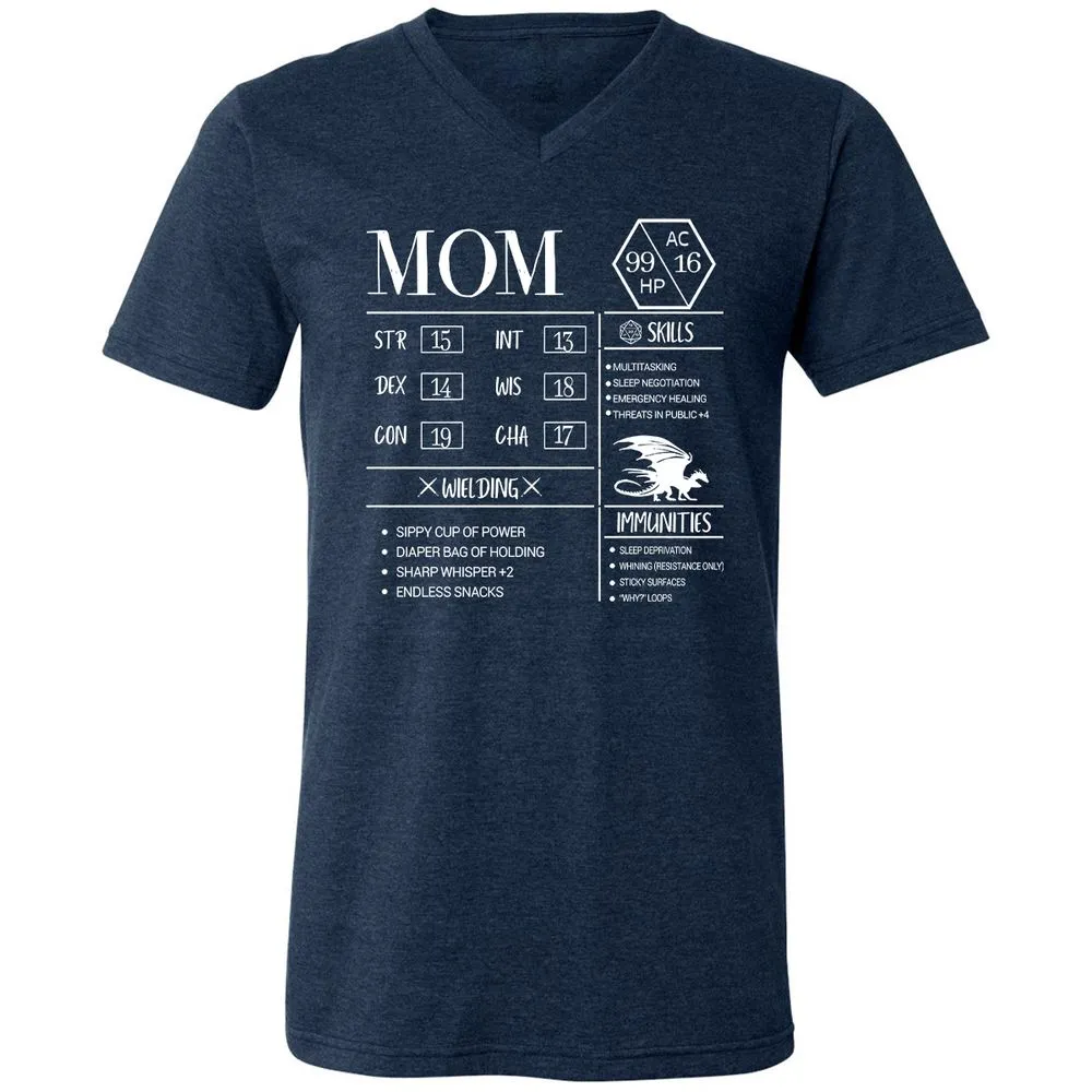 Mom New Unisex V-Neck T-Shirt - Heather Navy - 15