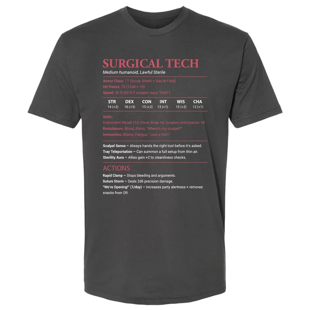 Surgical Tech Premium Unisex T-Shirt - Heavy Metal - 8