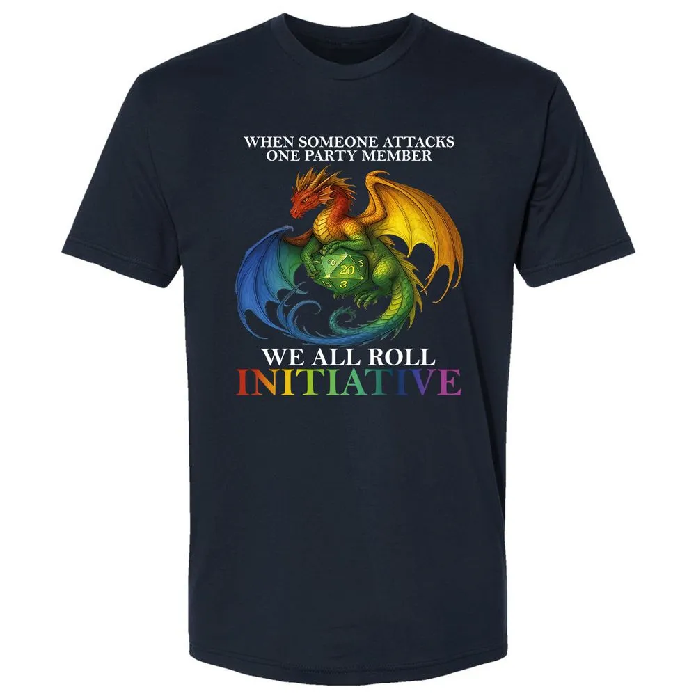 Dragon Roll For Initiative Premium Unisex T-Shirt - Midnight Navy - 2