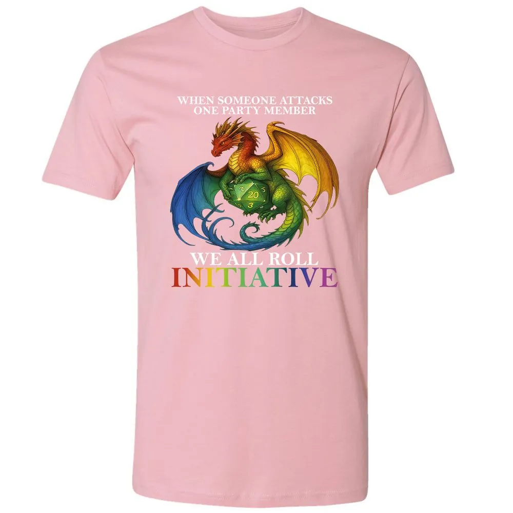 Dragon Roll For Initiative Premium Unisex T-Shirt - Light Pink - 3