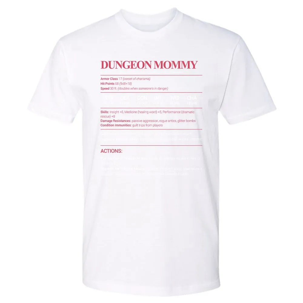 Dungeon Mommy Stats Premium Unisex T-Shirt - White - 4