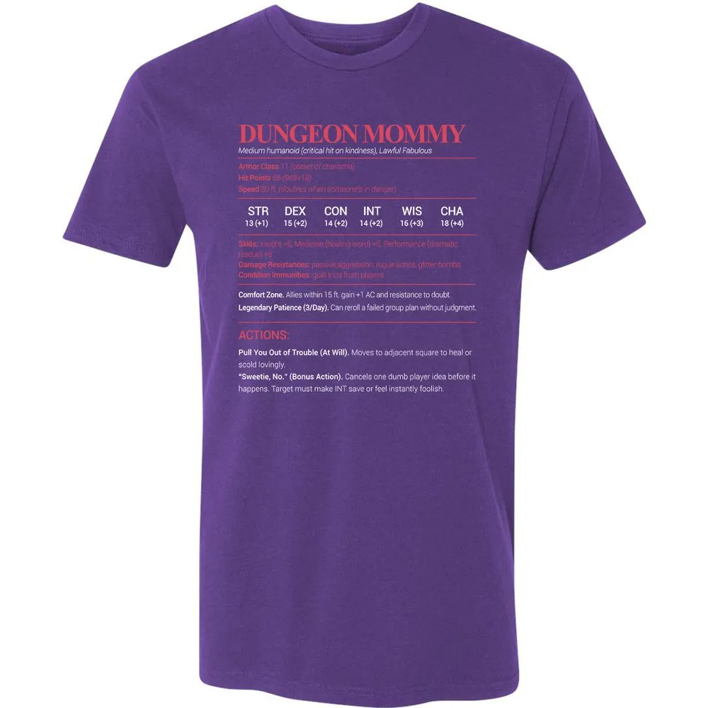 Dungeon Mommy Stats Premium Unisex T-Shirt - Purple Rush - 7