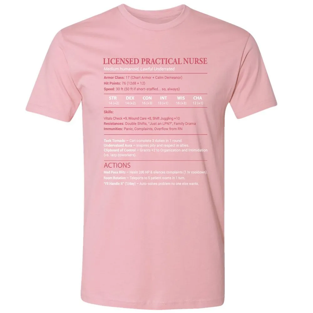 Licensed Practical Nurse LPN Premium Unisex T-Shirt - Light Pink - 3