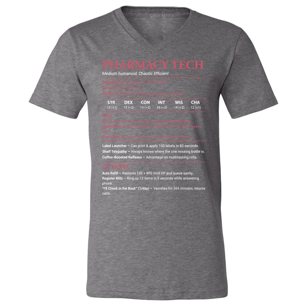 Pharmacy Tech Unisex V-Neck T-Shirt - Deep Heather - 13