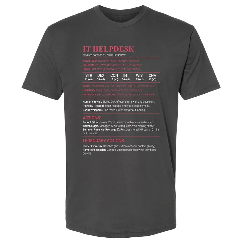 IT Helpdesk Premium Unisex T-Shirt - Heavy Metal - 8