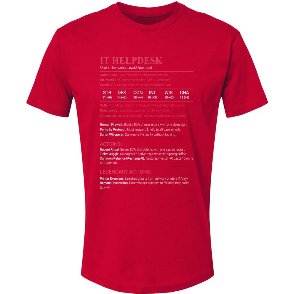 IT Helpdesk Premium Unisex T-Shirt - Red - 6