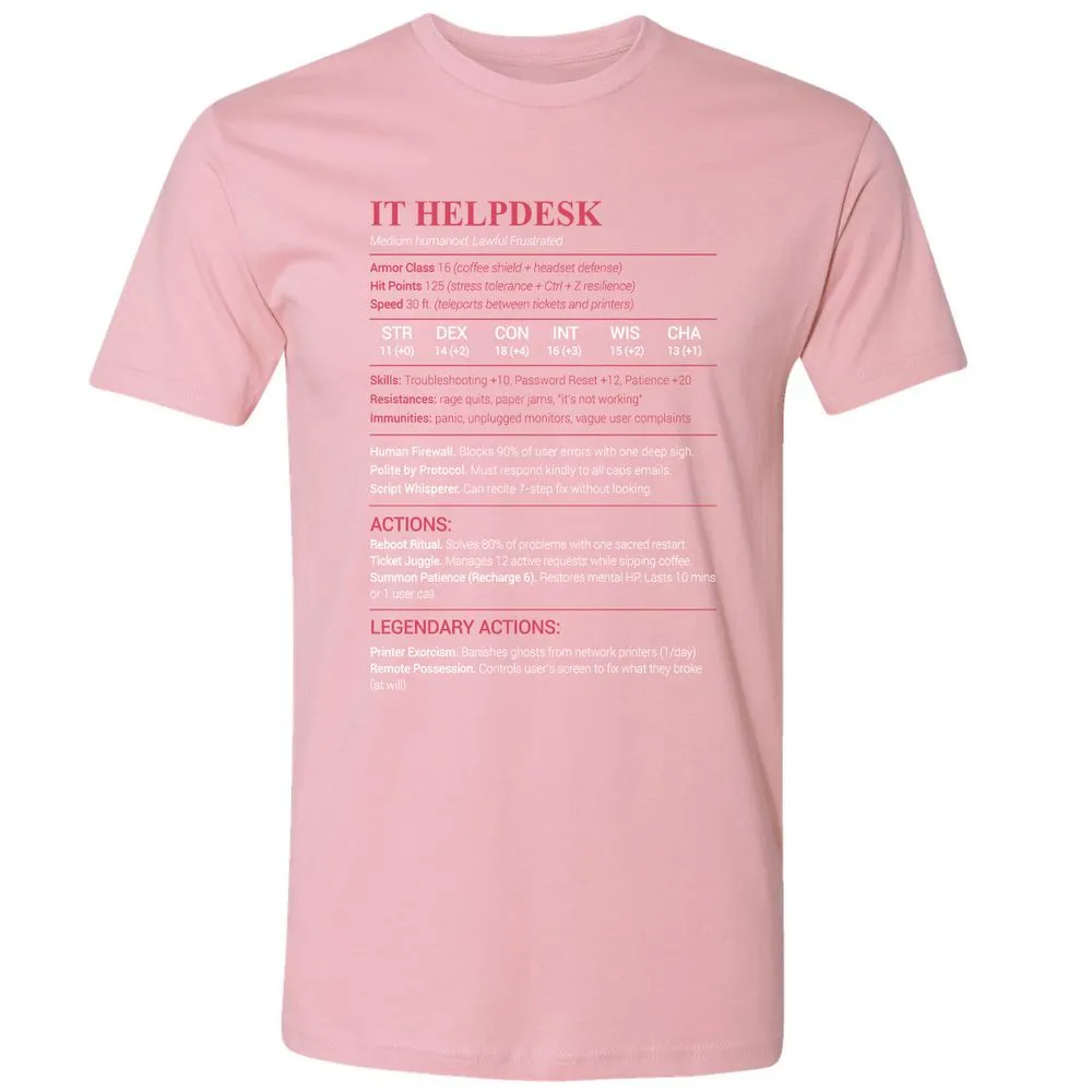 IT Helpdesk Premium Unisex T-Shirt - Light Pink - 3