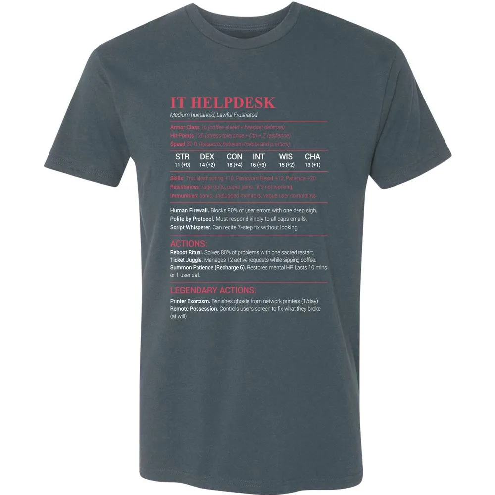 IT Helpdesk Premium Unisex T-Shirt - Indigo - 15