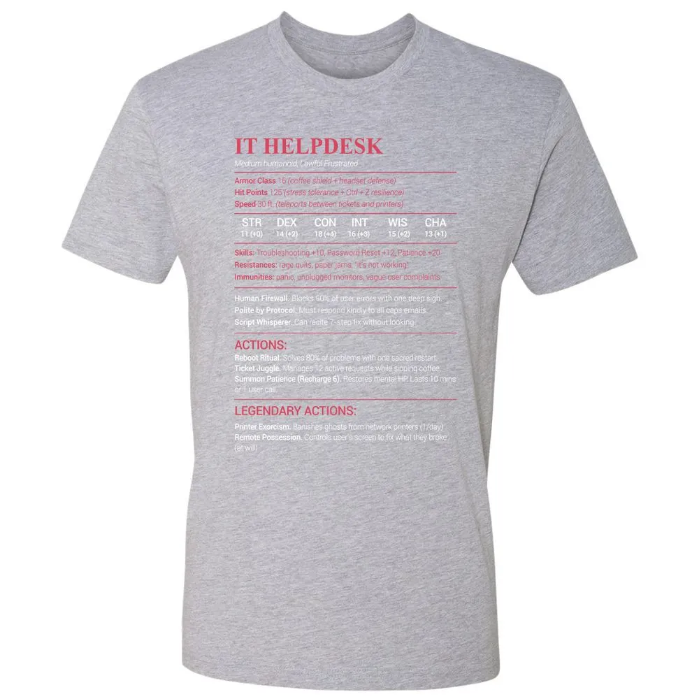 IT Helpdesk Premium Unisex T-Shirt - Heather Grey - 9