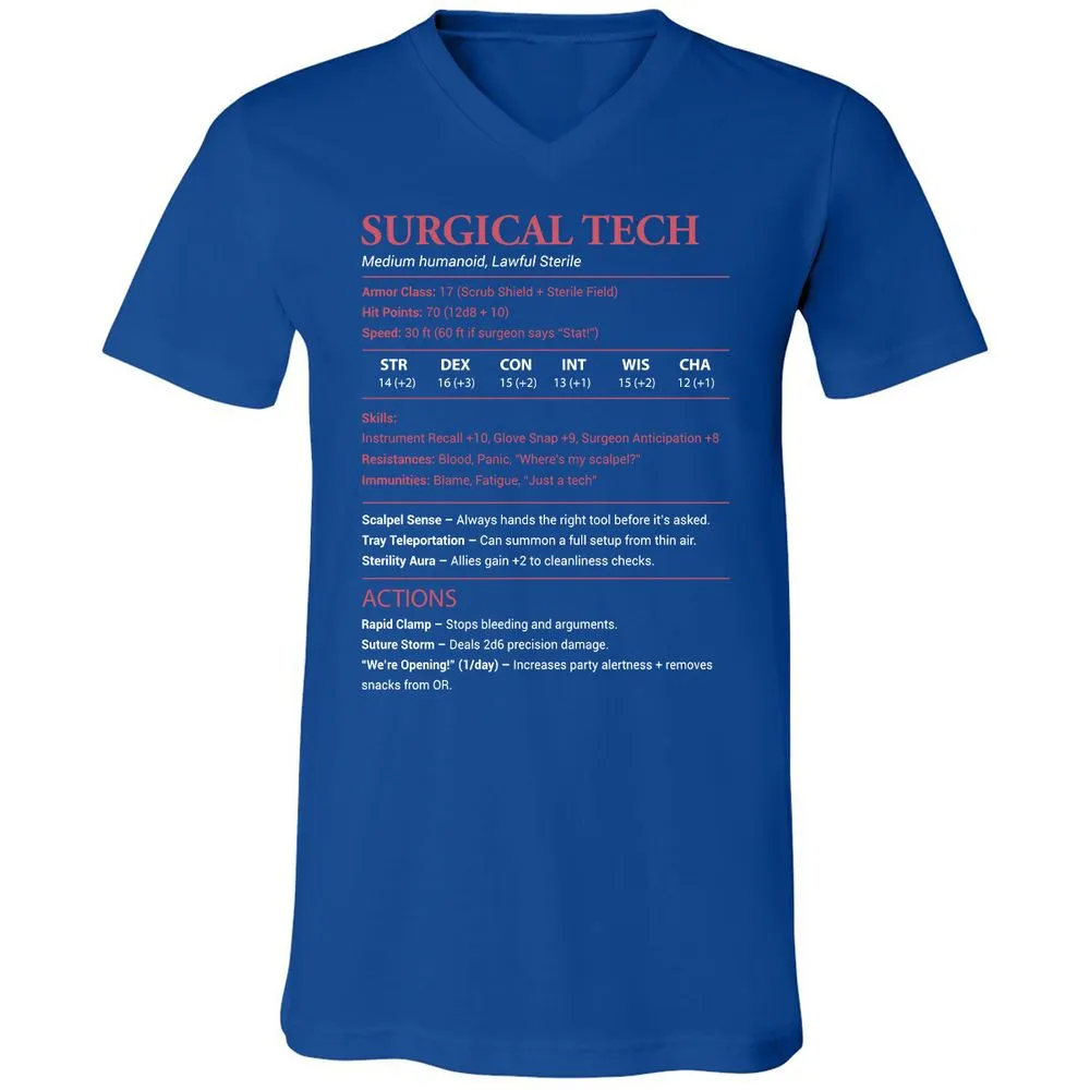 Surgical Tech Unisex V-Neck T-Shirt - True Royal - 4
