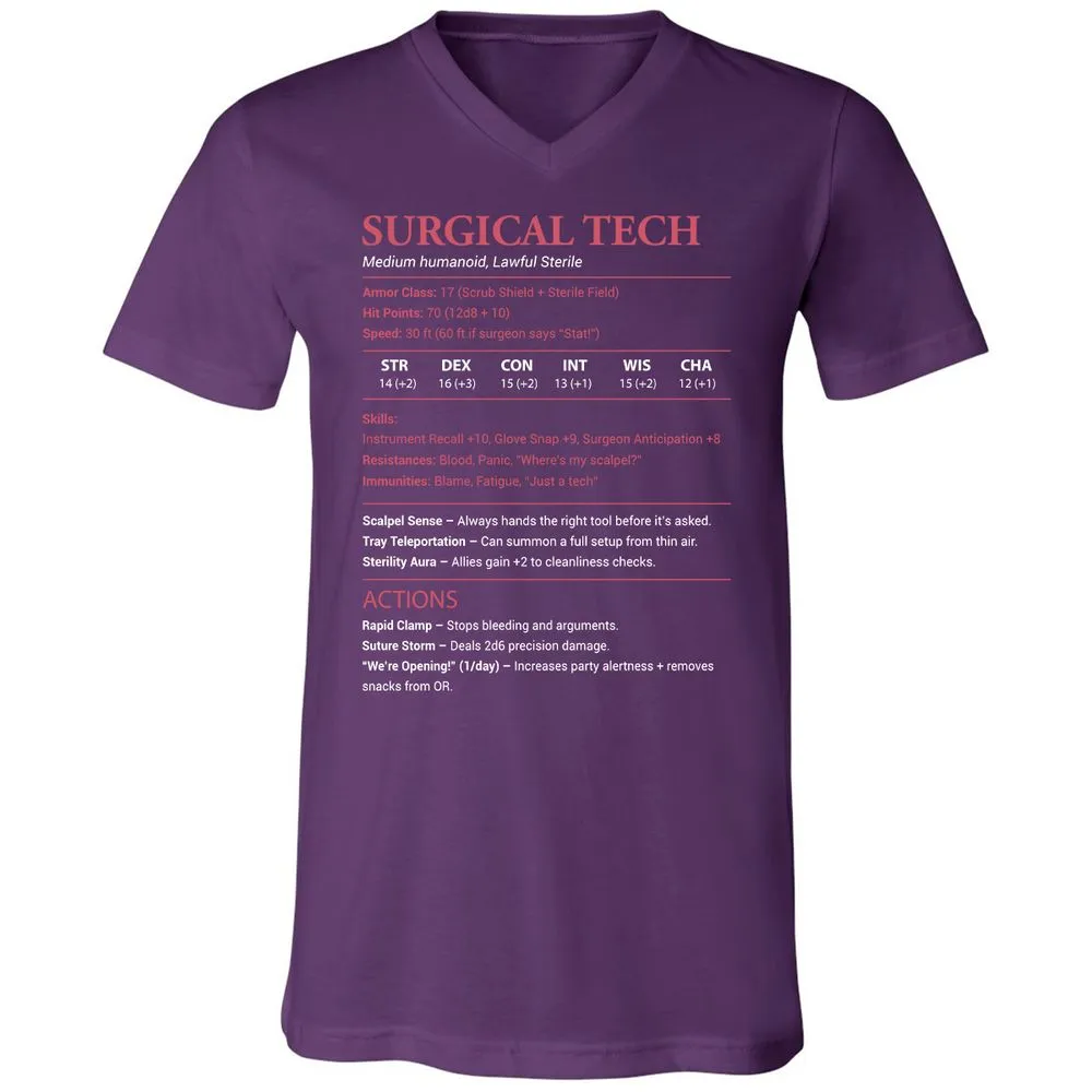 Surgical Tech Unisex V-Neck T-Shirt - Team Purple - 9