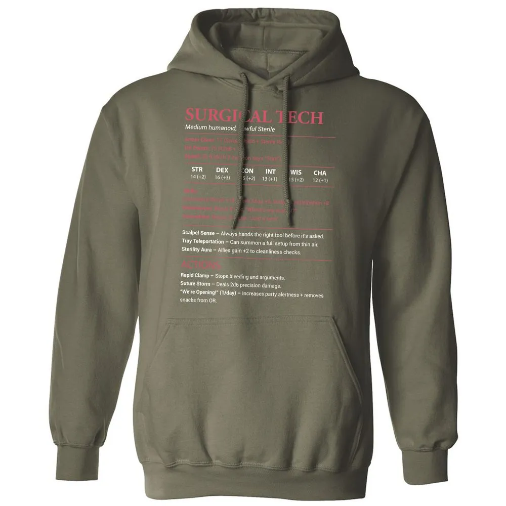 Surgical Tech Classic Unisex Hoodie - Military Green - 4