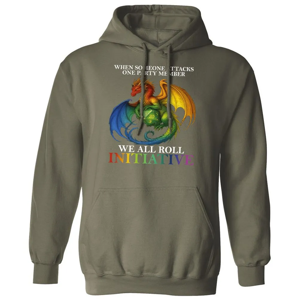 Dragon Roll For Initiative Classic Unisex Hoodie - Military Green - 4
