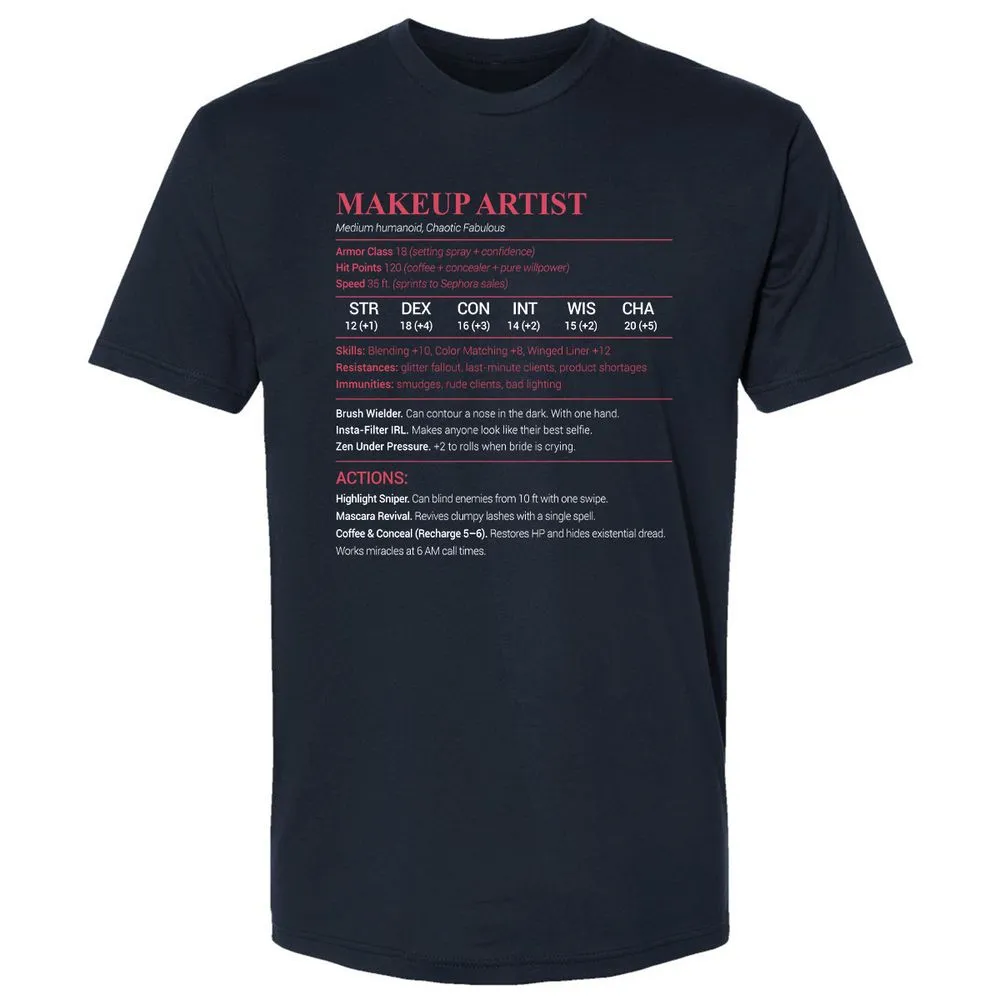 Makeup Artist Premium Unisex T-Shirt - Midnight Navy - 2