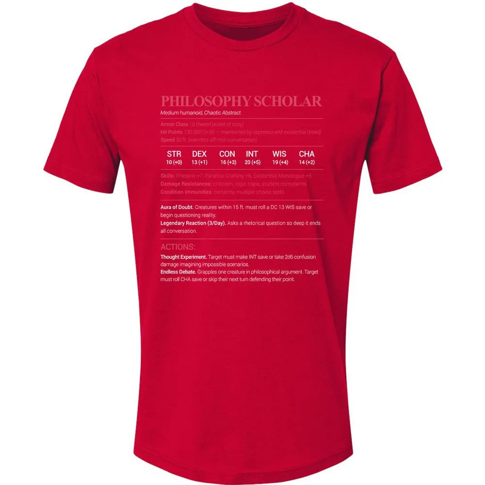 Philosophy Scholar Premium Unisex T-Shirt - Red - 6