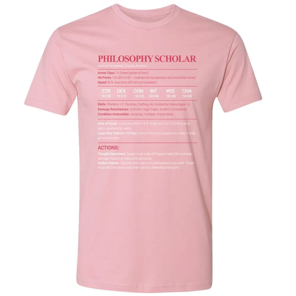 Philosophy Scholar Premium Unisex T-Shirt - Light Pink - 3