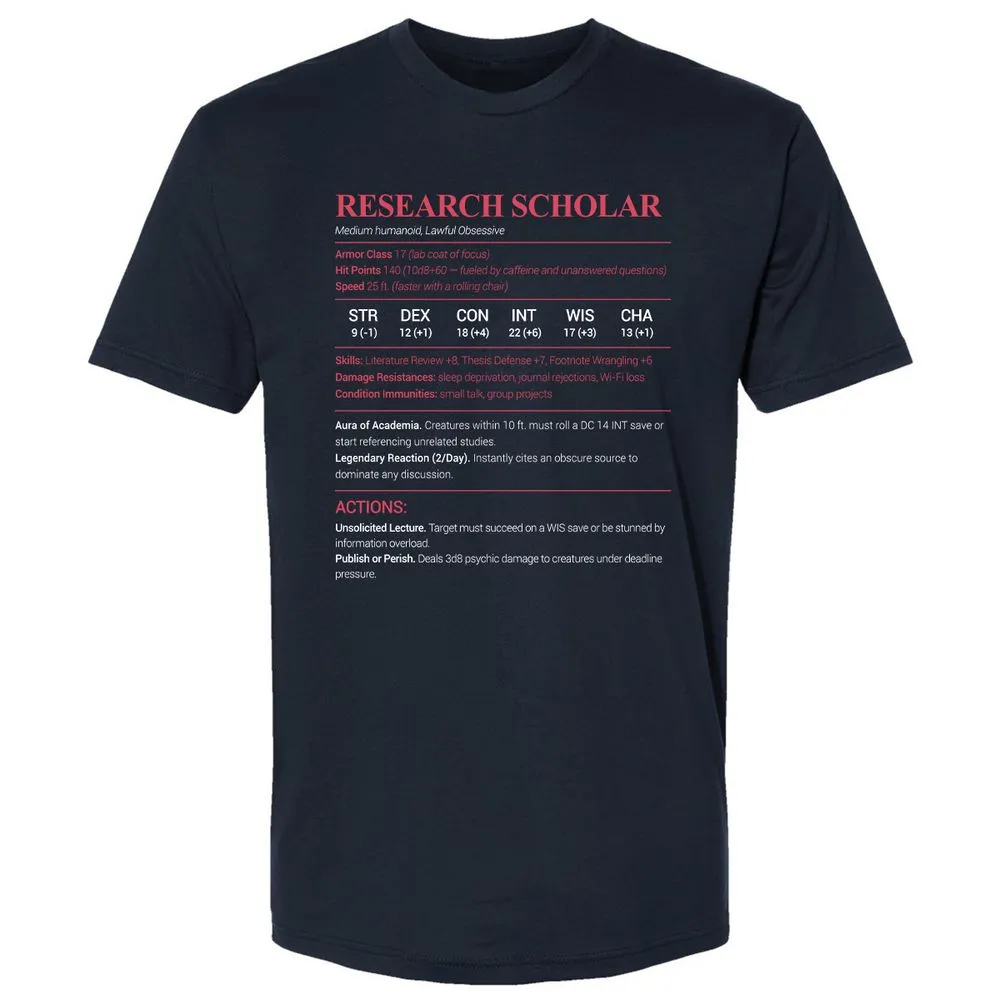 Research Scholar Premium Unisex T-Shirt - Midnight Navy - 2