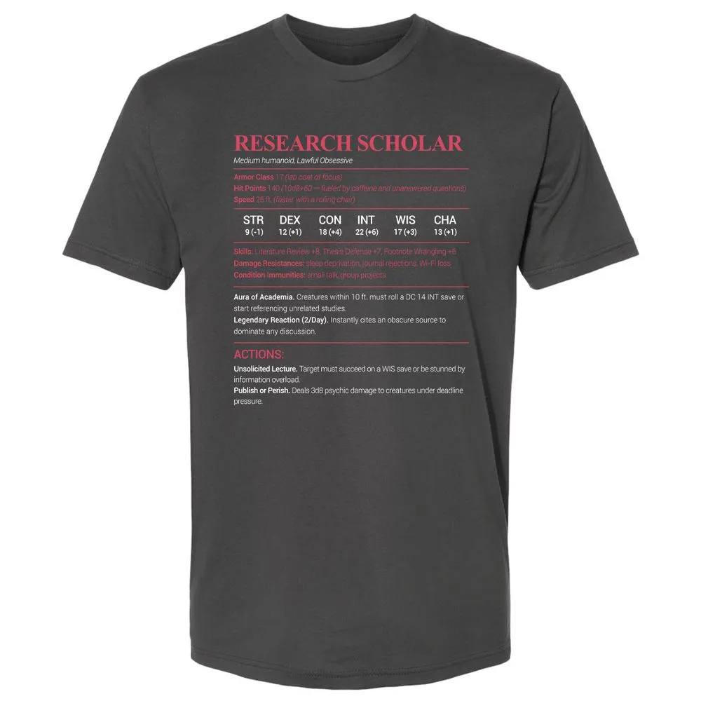 Research Scholar Premium Unisex T-Shirt - Heavy Metal - 8