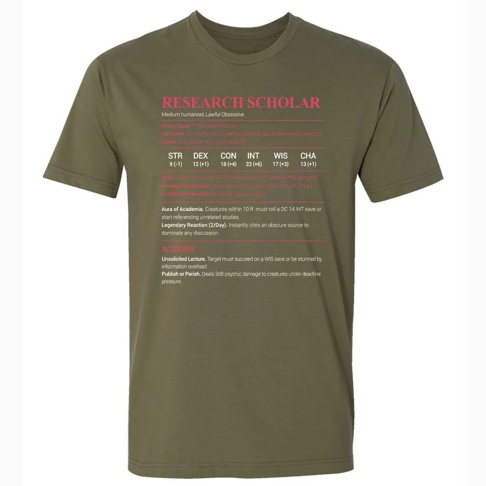 Research Scholar Premium Unisex T-Shirt - Military Green - 5