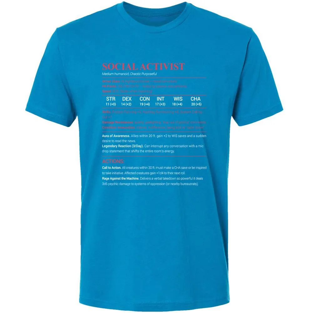 Social Activist Premium Unisex T-Shirt - Turquoise - 16