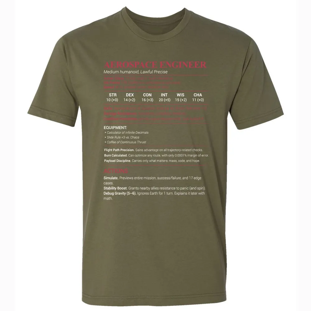 Aerospace Engineer Premium Unisex T-Shirt - Military Green - 5