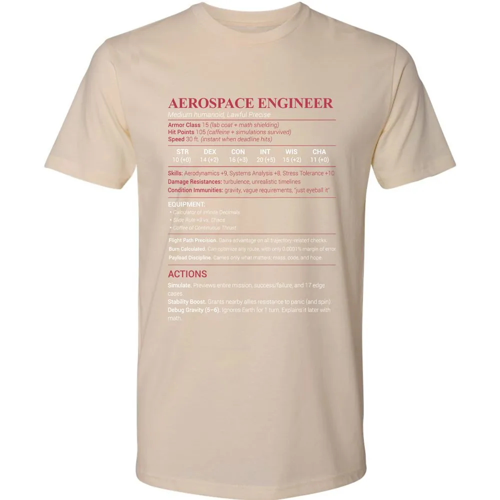 Aerospace Engineer Premium Unisex T-Shirt - Cream - 14