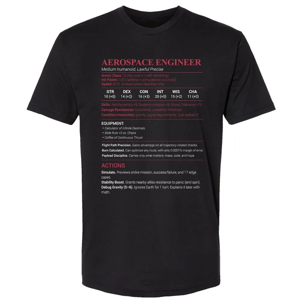 Aerospace Engineer Premium Unisex T-Shirt - Black - 1