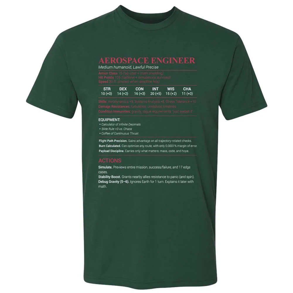 Aerospace Engineer Premium Unisex T-Shirt - Forest Green - 13