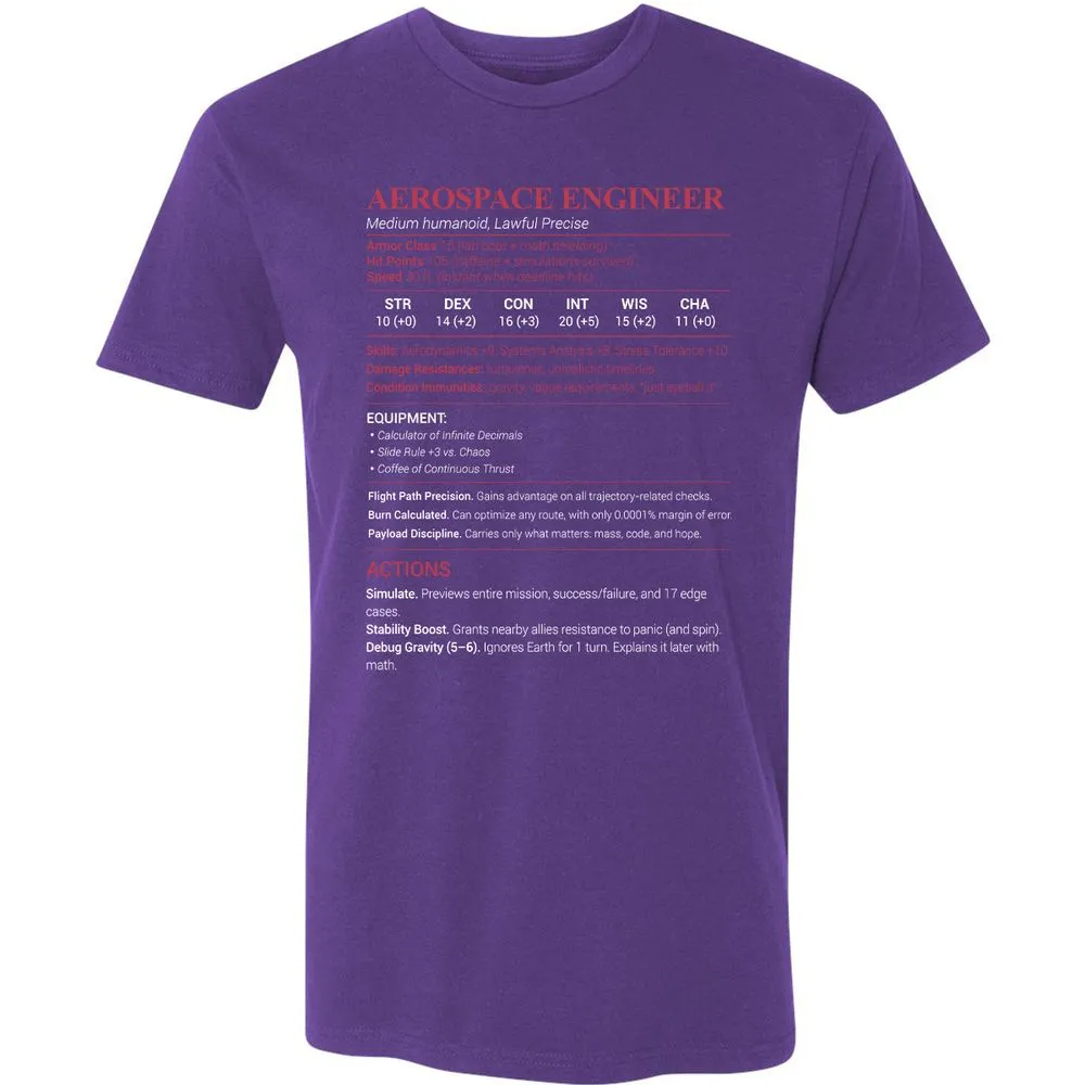 Aerospace Engineer Premium Unisex T-Shirt - Purple Rush - 7