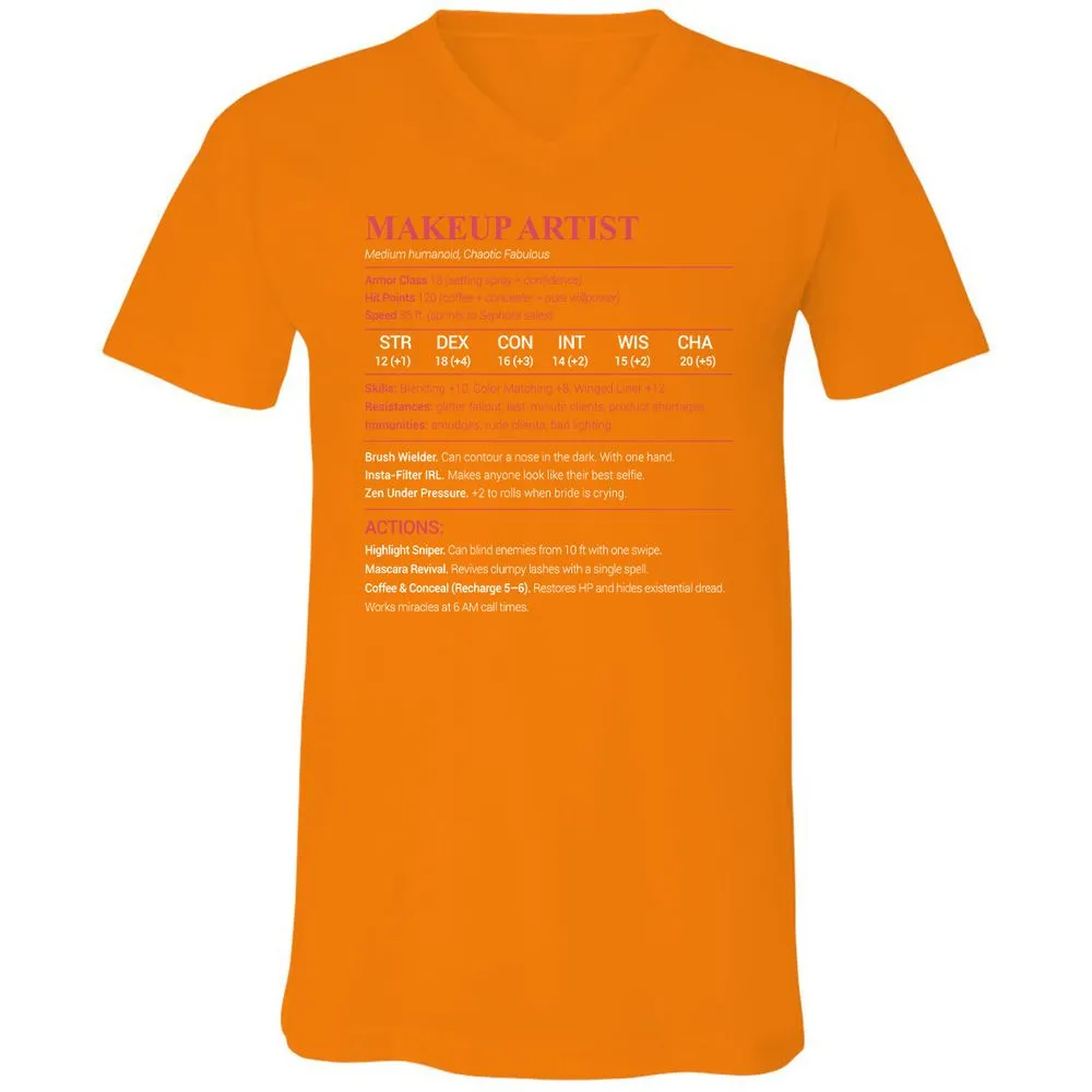 Makeup Artist Unisex V-Neck T-Shirt - Orange - 11