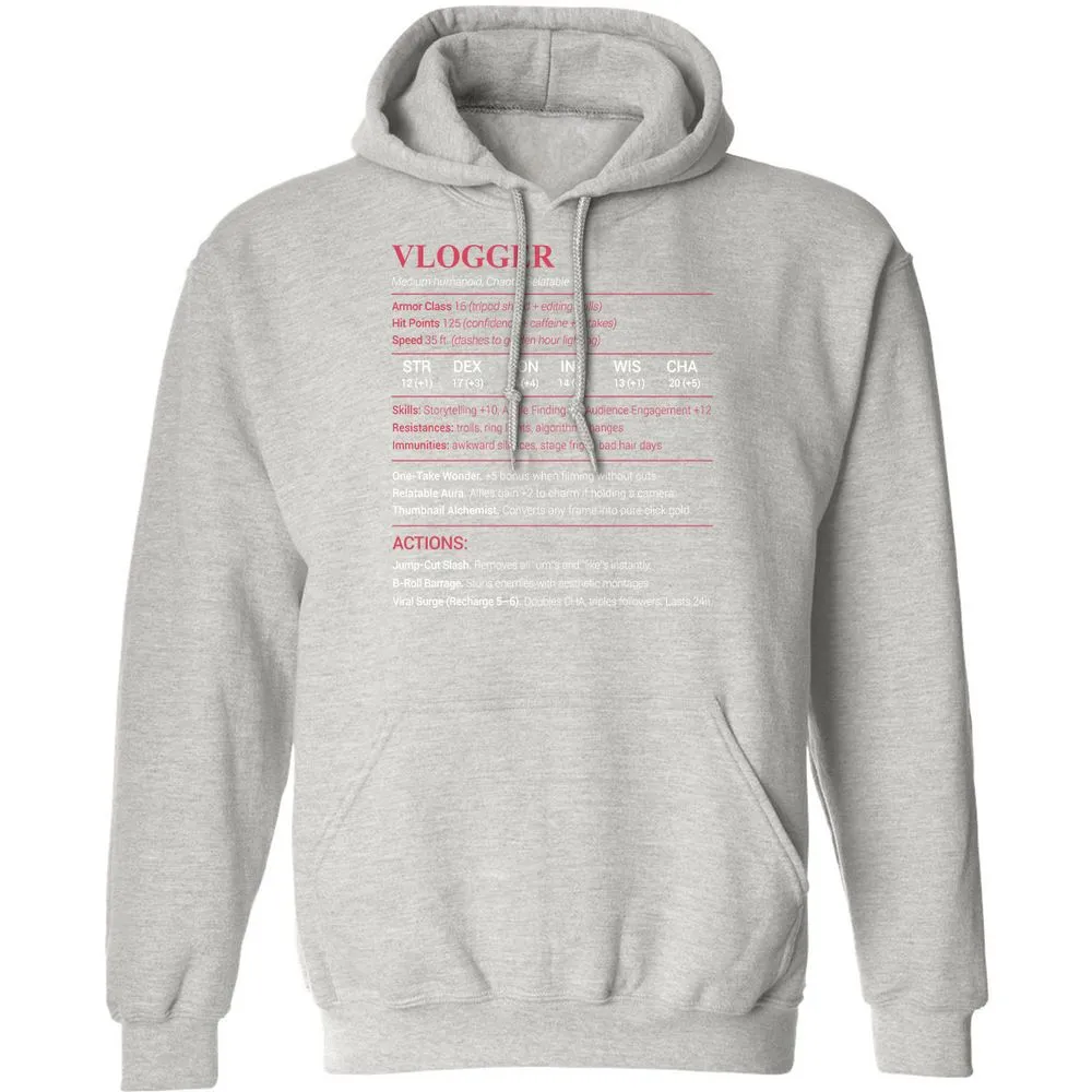 Vlogger Classic Unisex Hoodie - Ash - 8