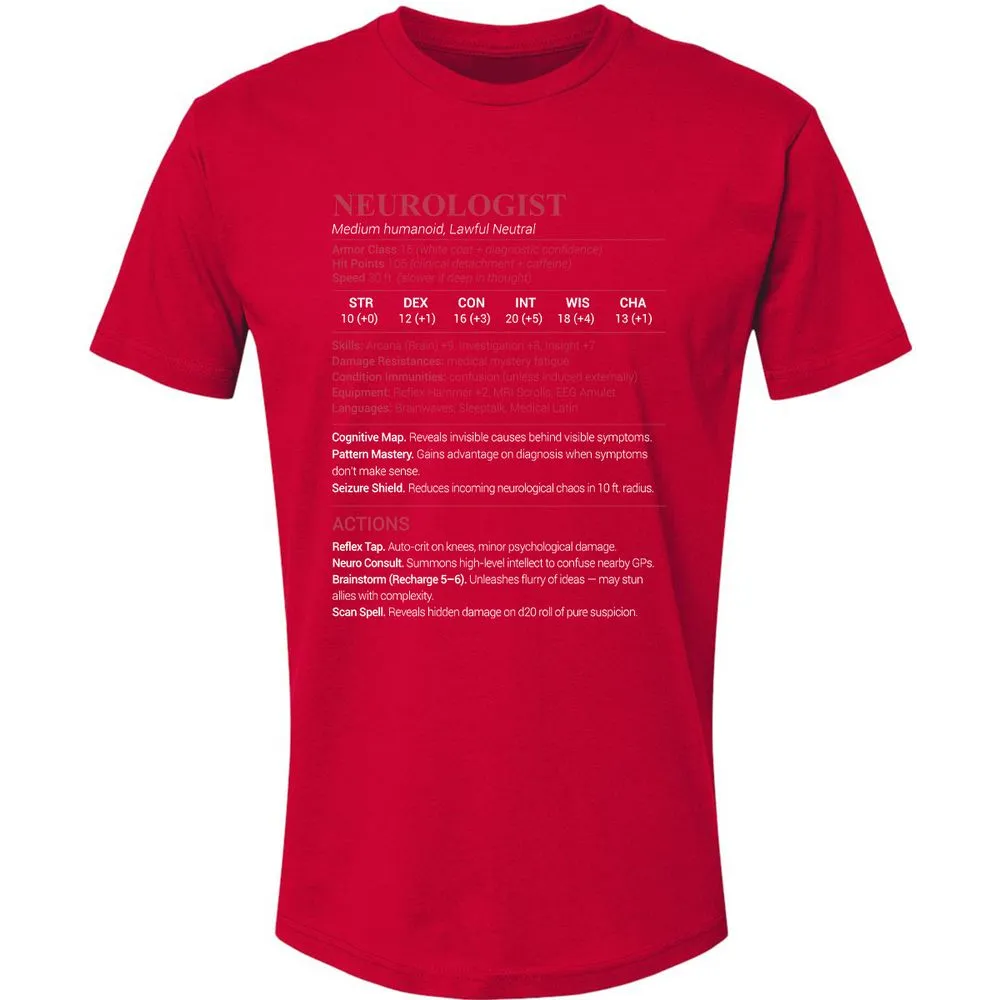 Neurologist Stats Premium Unisex T-Shirt - Red - 6