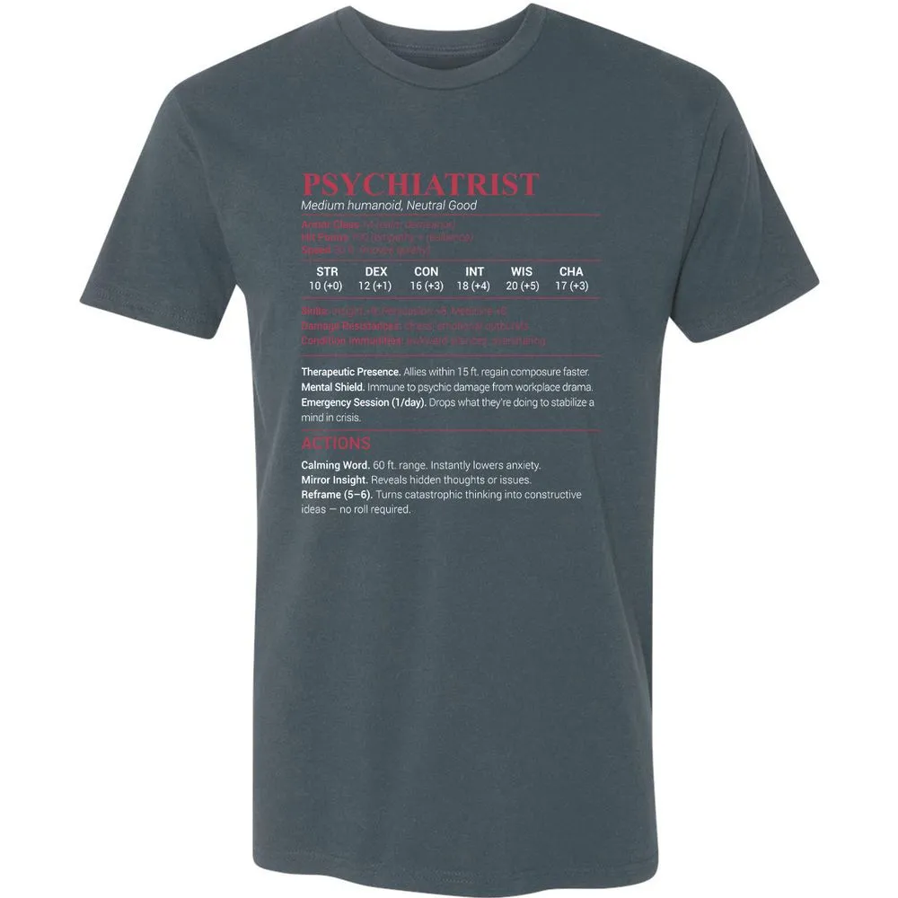 Psychiatrist Stats Premium Unisex T-Shirt - Indigo - 15