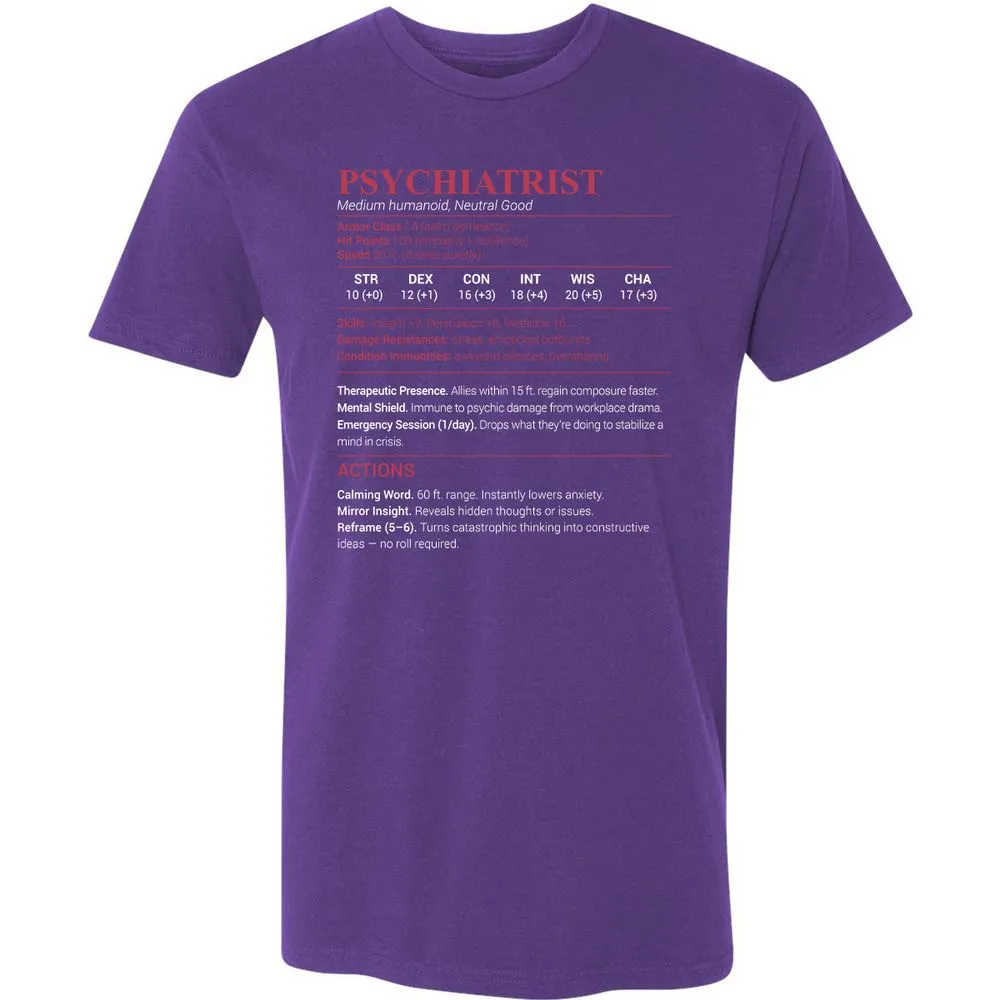 Psychiatrist Stats Premium Unisex T-Shirt - Purple Rush - 7