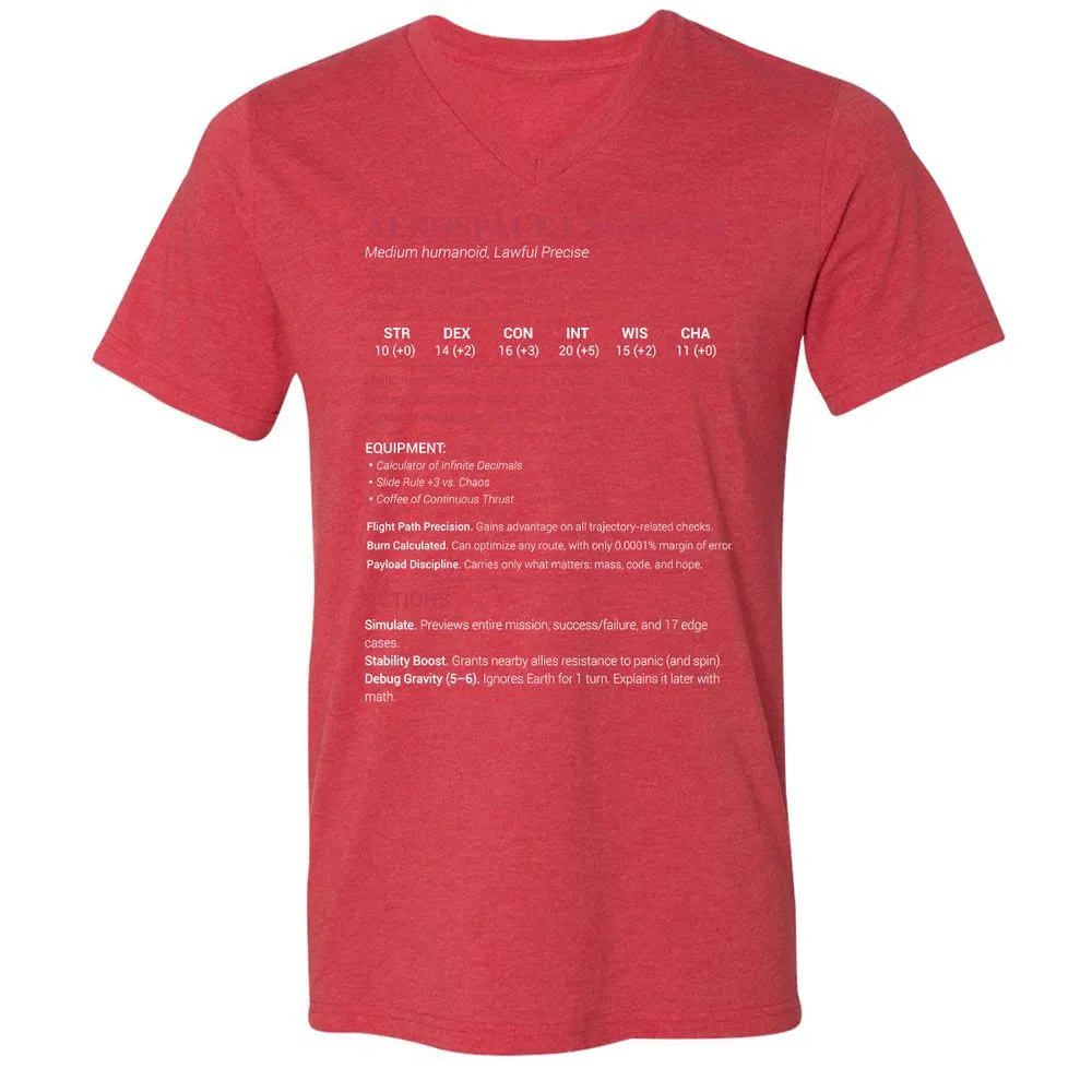 Aerospace Engineer Unisex V-Neck T-Shirt - Heather Red - 16