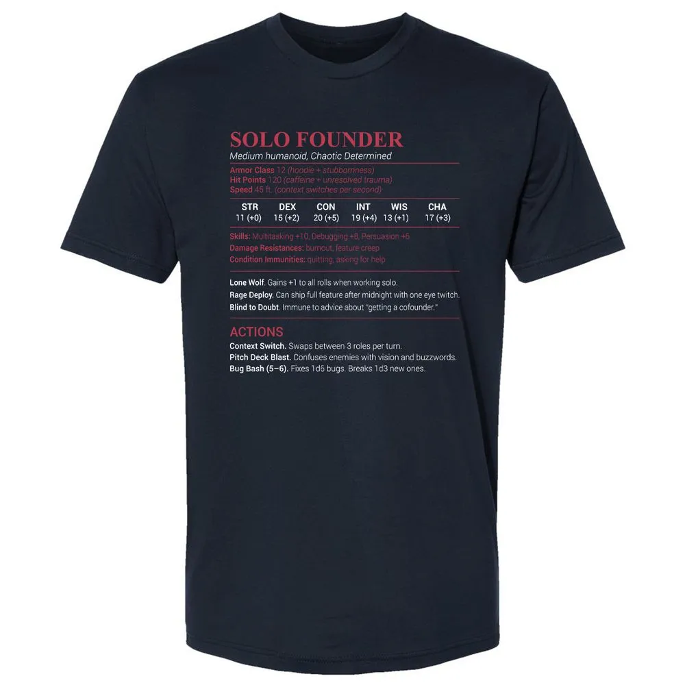 Solo Founder Premium Unisex T-Shirt - Midnight Navy - 2