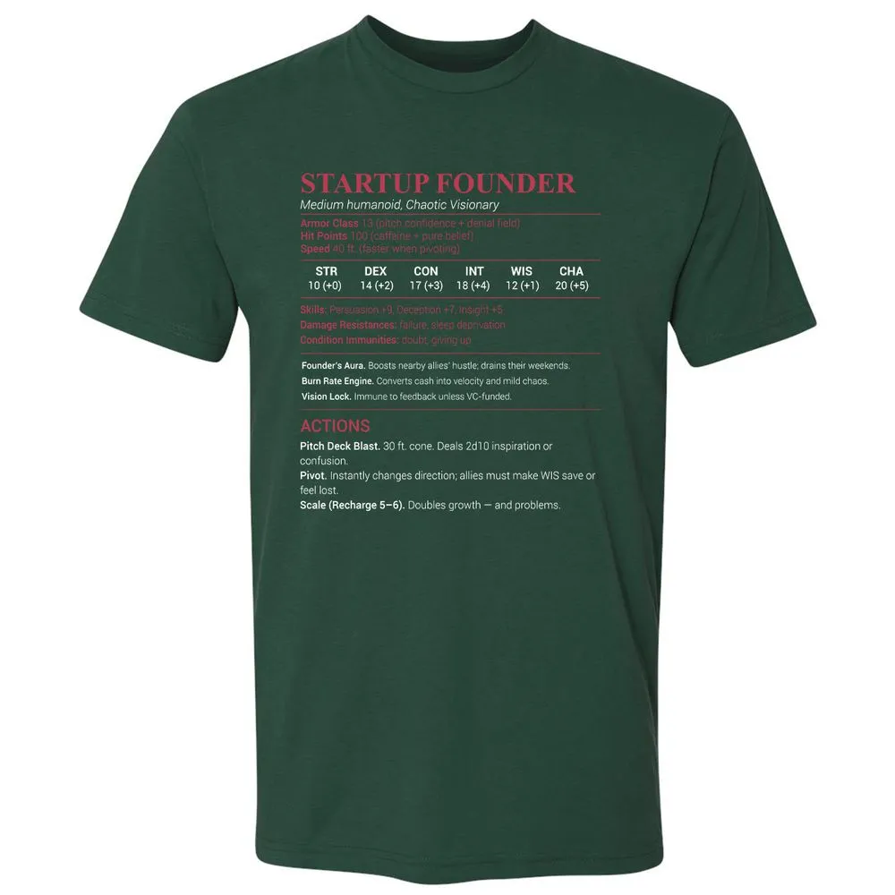 Startup Founder Premium Unisex T-Shirt - Forest Green - 13