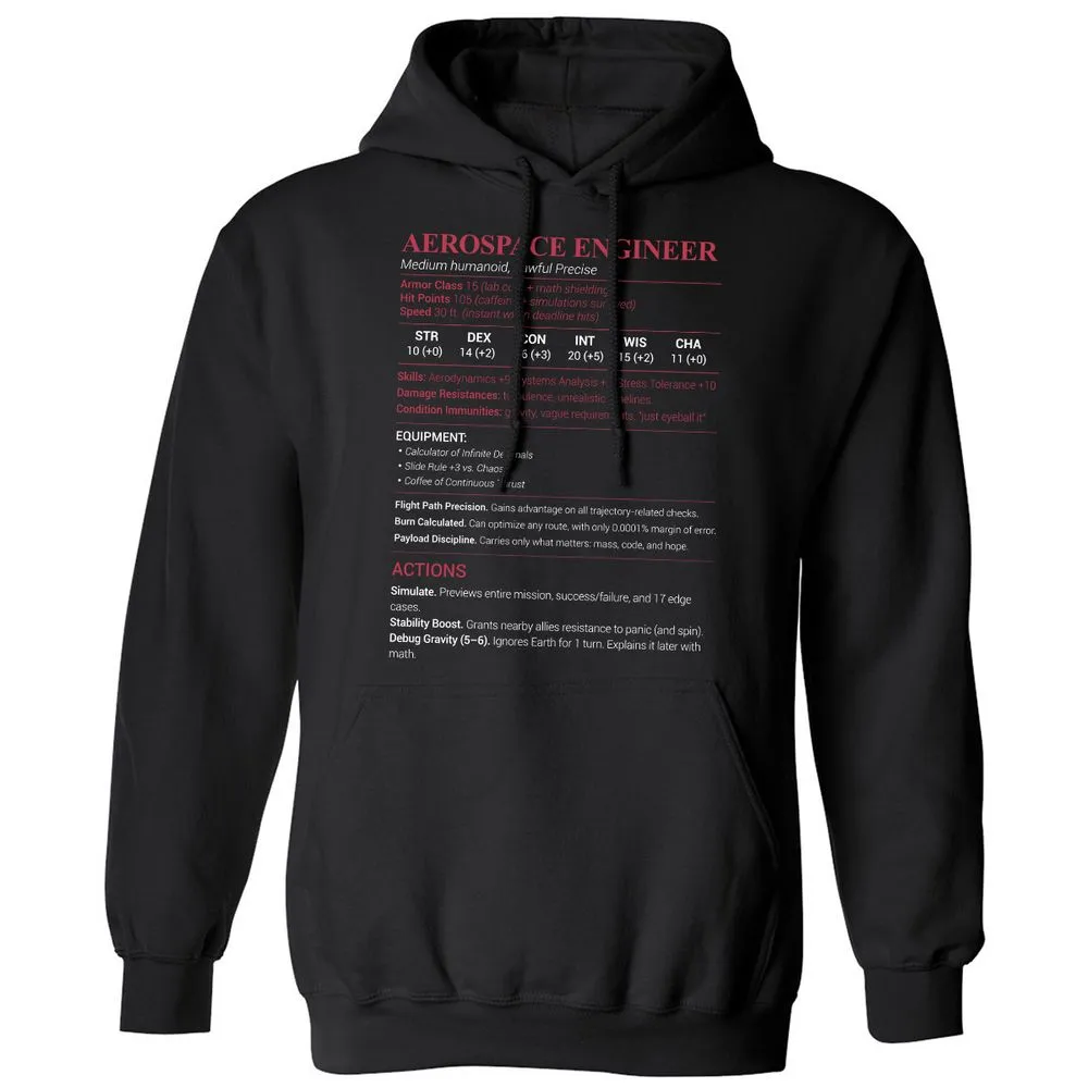 Aerospace Engineer Classic Unisex Hoodie - Black - 1
