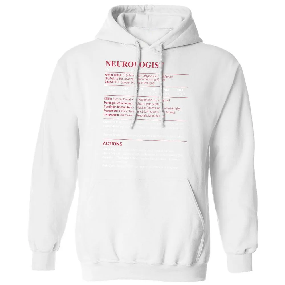 Neurologist Stats Classic Unisex Hoodie - White - 11