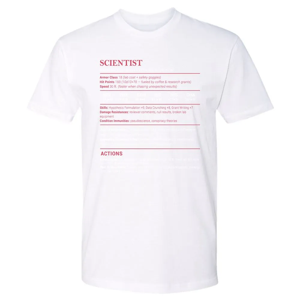 Scientist Stats Premium Unisex T-Shirt - White - 4