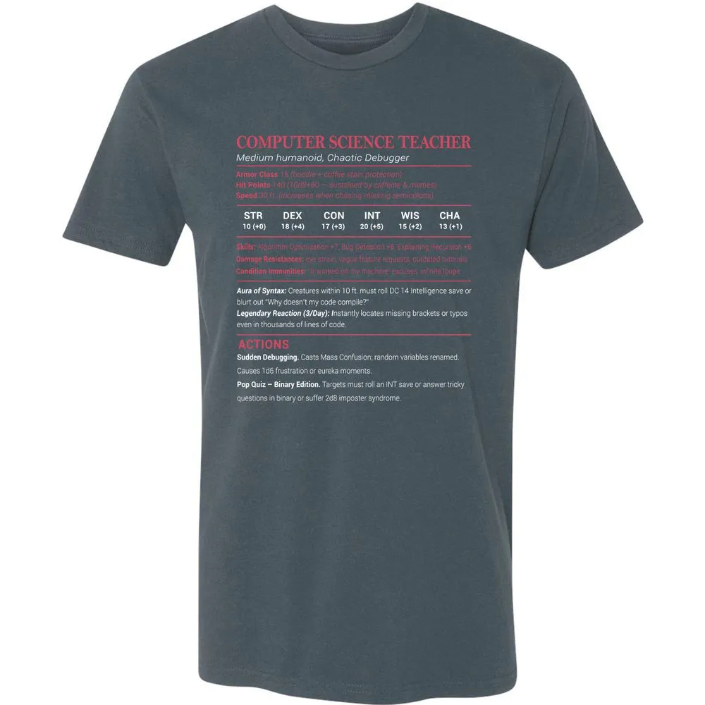 Computer Science Teacher Premium Unisex T-Shirt - Indigo - 15