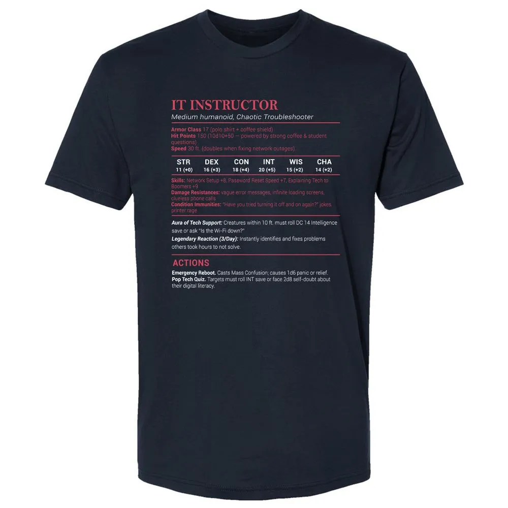 IT Instructor Premium Unisex T-Shirt - Midnight Navy - 2