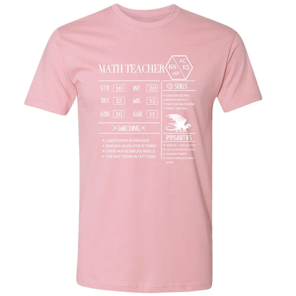 Math Teacher New Premium Unisex T-Shirt - Light Pink - 3