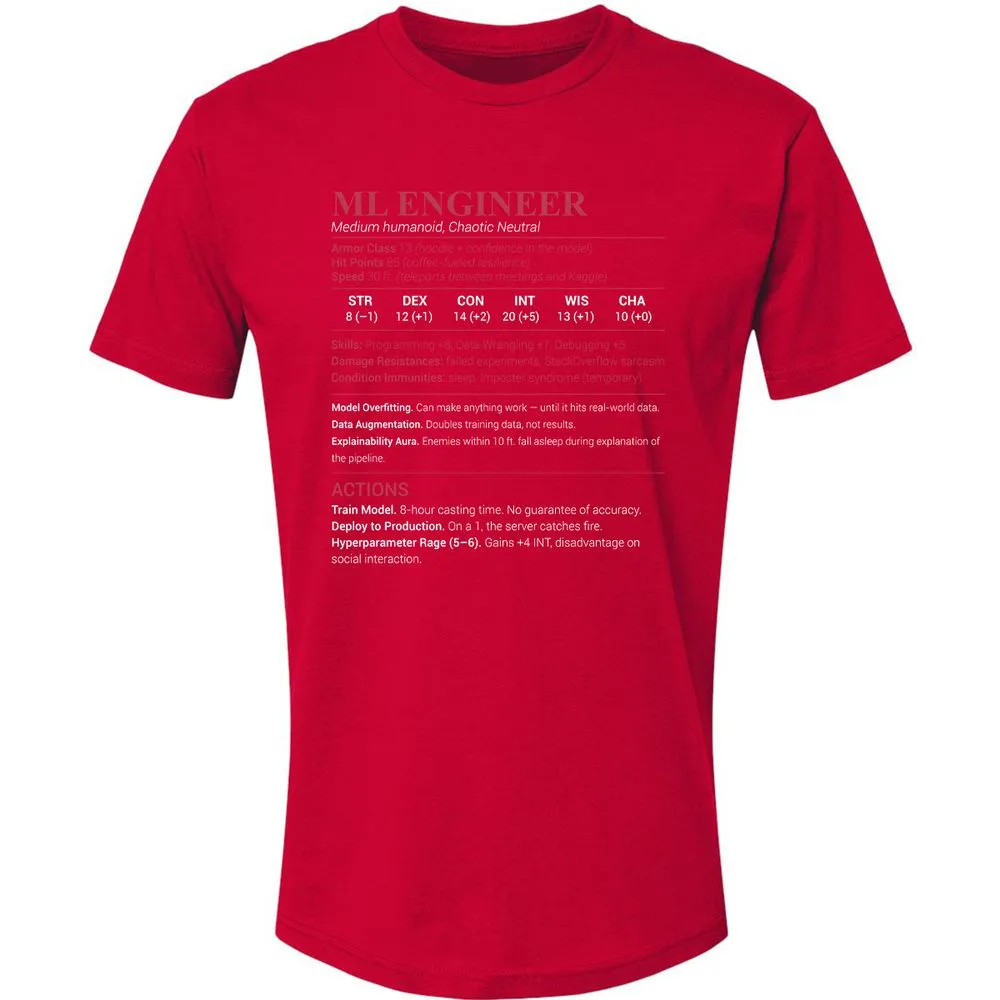 ML Engineer Premium Unisex T-Shirt - Red - 6