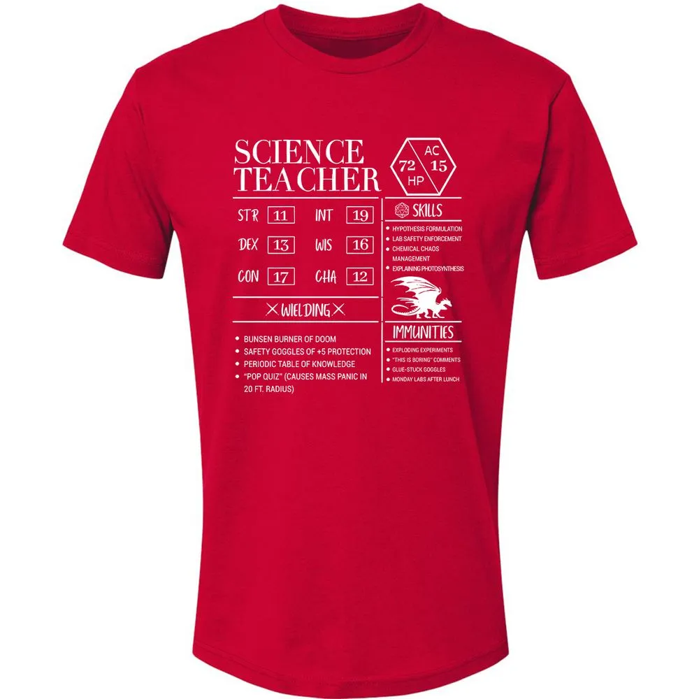 Science Teacher New Premium Unisex T-Shirt - Red - 6