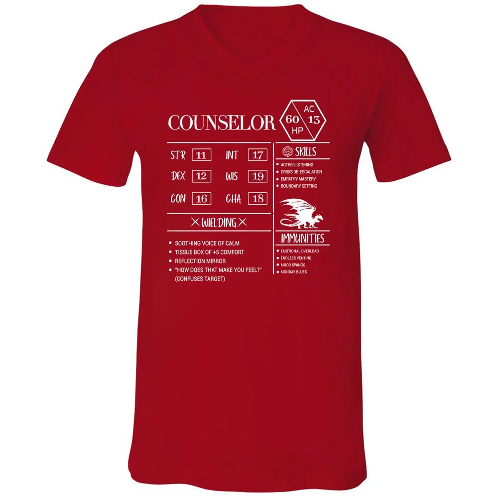 Counselor New Unisex V-Neck T-Shirt - Red - 3