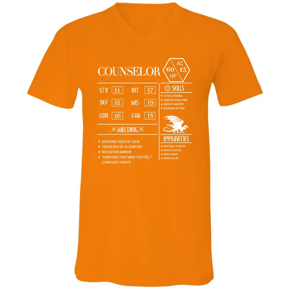 Counselor New Unisex V-Neck T-Shirt - Orange - 11